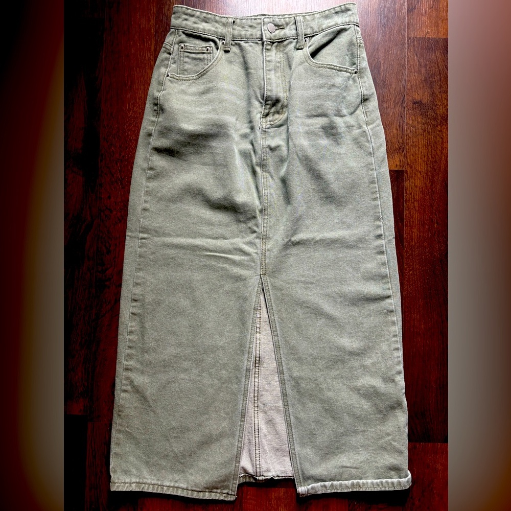 Long jean skirt High waisted